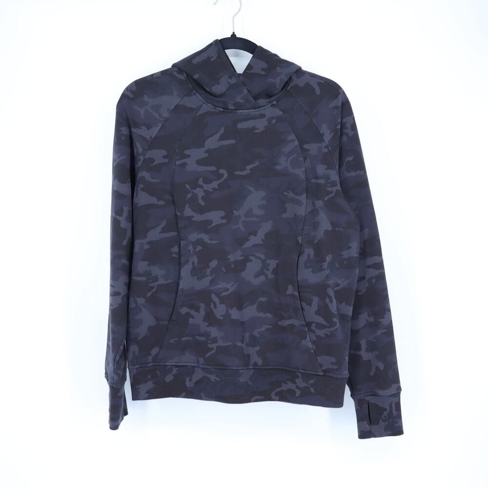 Lululemon Scuba Hoodie Pullover Incognito Camo Multi Grey French Terry Women's 6